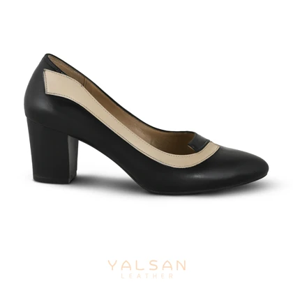 کفش پاشنه‌دار زنانه چرم یلسان مدل سلین کد 682-GN