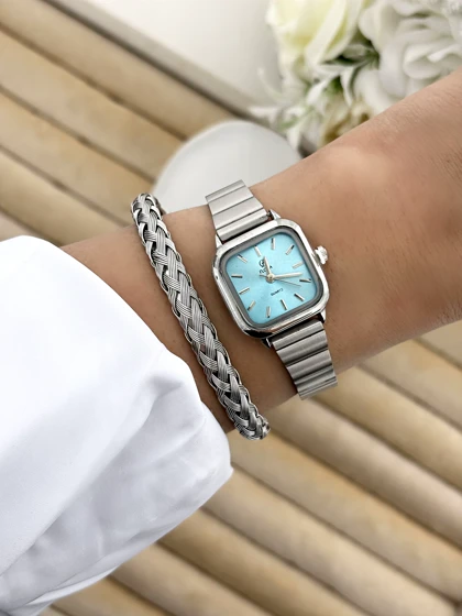 ساعت فلورا استیل زنانه صفحه مربعی 765