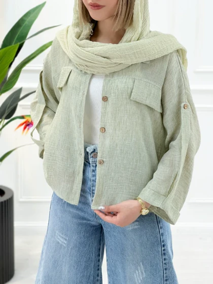 شومیز دو جیب حصیری