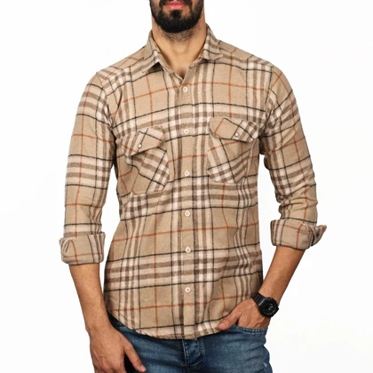 پیراهن آستین بلند پشمی مردانه مدل 6103859
