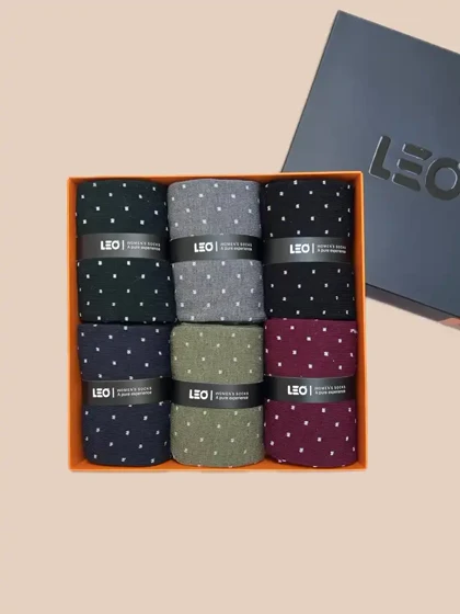 پک جوراب ساق بلند زنانه کلاسیک طرح دار LEO کد 510