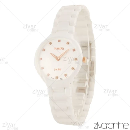 ساعت رادو زنانه سرامیکی سفید صفحه نگین‌دار 105643