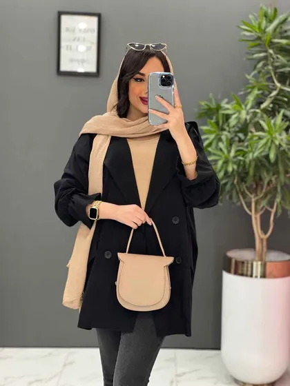 مانتو کتی چهاردکمه آستین کش