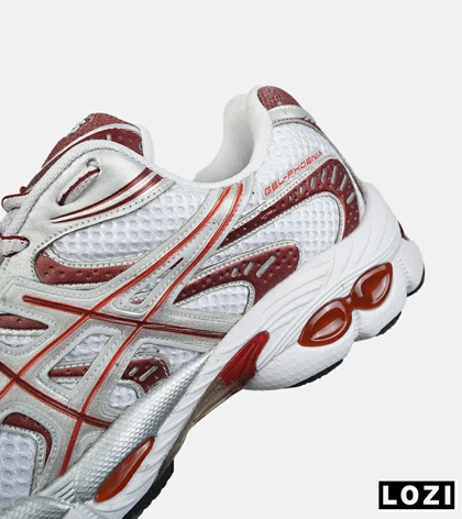 کفش کتانی مردانه و زنانه سفید قرمز ASICS Gel-Phoenix مدل 8538