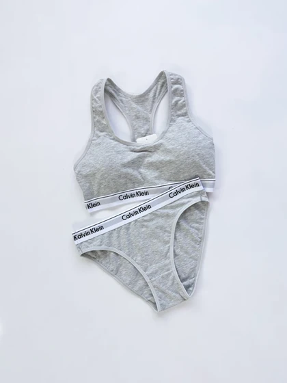 ست نیم‌تنه کاپ‌دار و شورت اسلیپ نخ پنبه کلوین کلاین Calvin Klein
