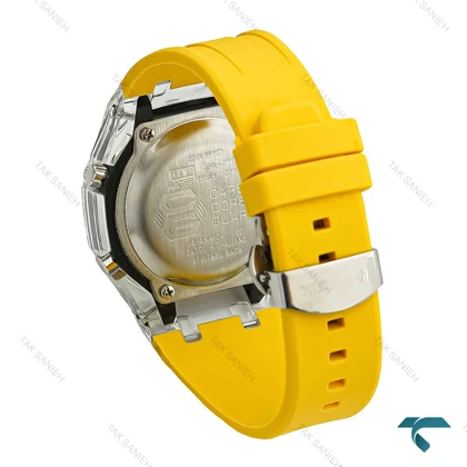 ساعت جی شاک GA2100 مردانه شیشه ای زرد GShock-7589-G
