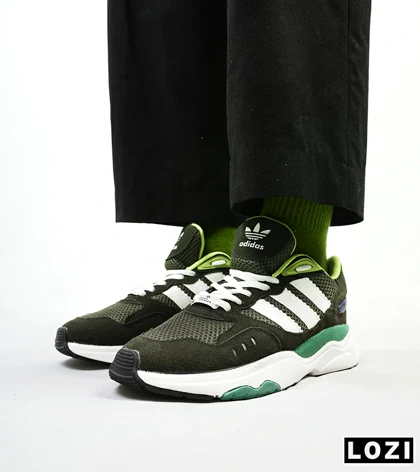 کفش کتانی مردانه سبز سفید ADIDAS torsion