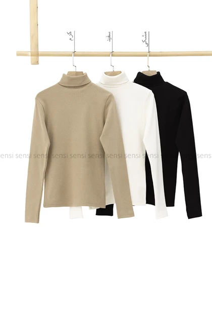 بلوز آستین بلند یقه اسکی کبریتی کد1004908