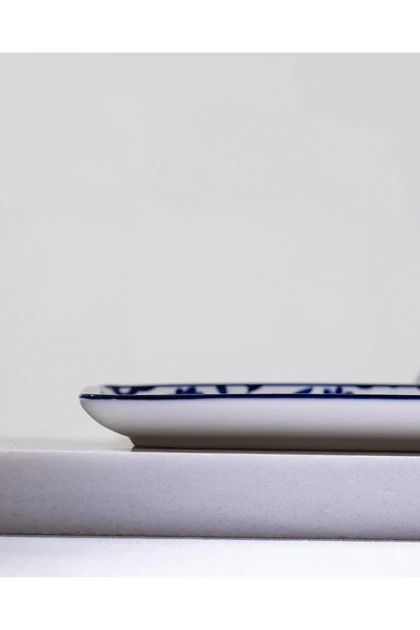 بشقاب سرو Madame Coco مدل Ellis چینی استخوانی - آبی/سفید