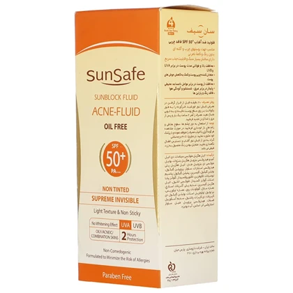 فلوئید ضد آفتاب فاقد چربی سان سیف SPF50 حجم 50 میلی‌لیتر