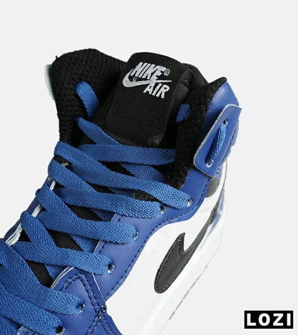 کفش کتانی ساق‌دار مردانه و زنانه مشکی سفید آبی NIKE jordan 1 مدل 7699