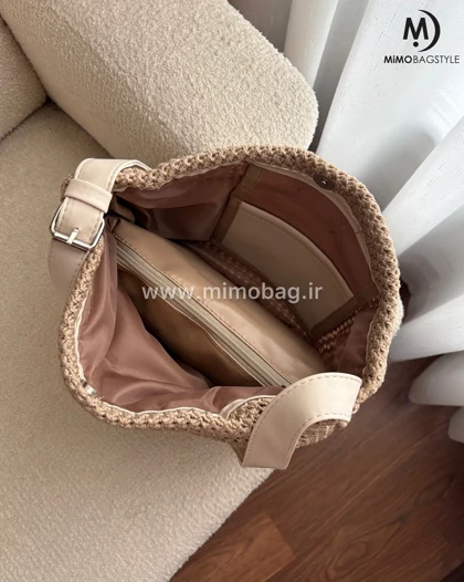 کیف گندم با پارچه رافیا