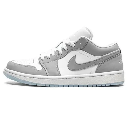 کفش نایک ایر جردن وان سفید طوسی Nike Air Jordan 1 White Grey