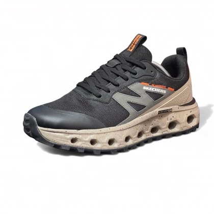 کتانی پیاده روی اسکیچرز مردانه گلاید استپ AT مشکی قهوه ای