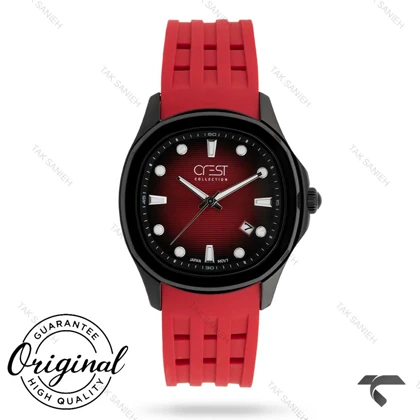 ساعت کرست مردانه 6345-5 مشکی قرمز Crest-11044-G