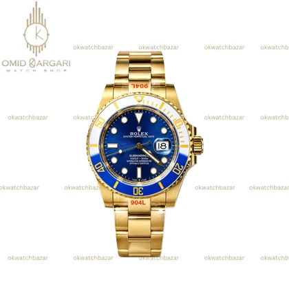 ساعت مچی رولکس سابمارینر سوئیسی طلایی صفحه سرمه ای Rolex Submariner