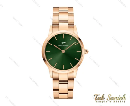 ساعت دنیل ولینگتون زنانه رزگلد سبز سایز کوچک DW-3837-28-L