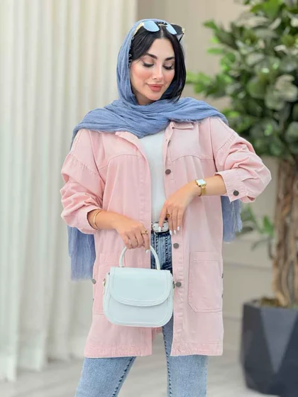 مانتو کتان بغل سه دکمه جیب پایین
