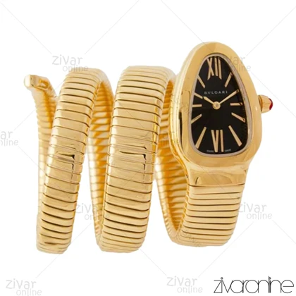 ساعت بولگاری زنانه مدل ماری طلایی صفحه مشکی 103759