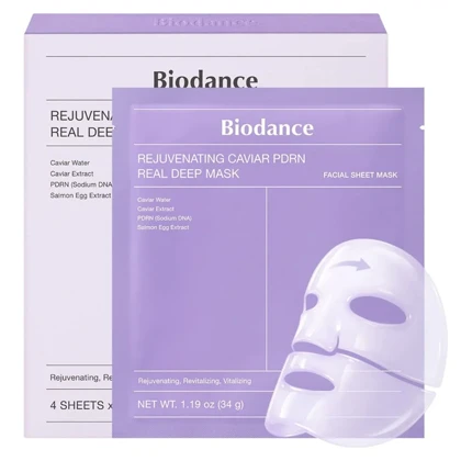 ماسک صورت بایودنس Biodance مدل Caviar PDRN Real Deep بسته 4 عددی