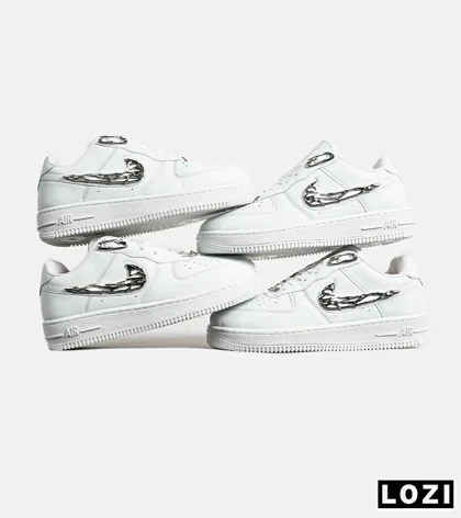 کفش کتانی مردانه و زنانه سفید نایک NIKE AIR FORCE 1.7 lv8 White gold