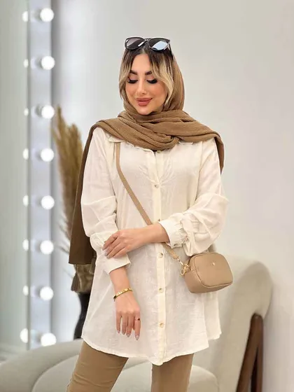 شومیز طرحدار لینن نچرال