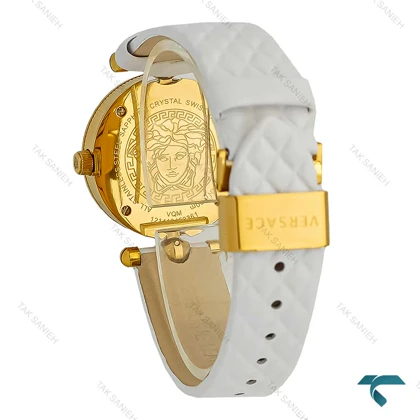 ساعت ورساچه Micro Vanitas زنانه طلایی بند چرم سفید Versace-7902-L