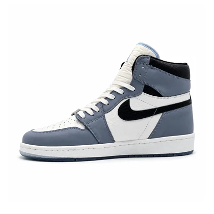 کفش و کتانی مردانه و زنانه ساق‌دار مدل NIKE JORDAN 1 رنگ آبی مشکی کد 2199