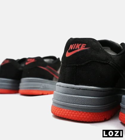 کفش کتانی مردانه و زنانه طوسی مشکی قرمز نایک NIKE AIR FORCE مدل 4192