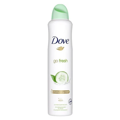 اسپری ضد تعریق زنانه داو مدل Go fresh رایحه خیار و چای سبز