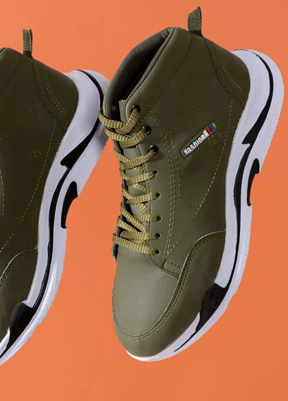 کفش ساق‌دار مردانه زیتونی مدل EMTO ویژه