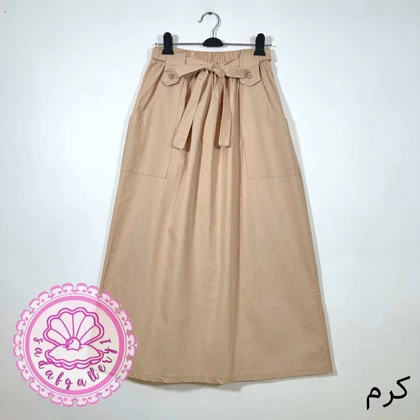 دامن لینن کاغذی جیب‌دار در رنگبندی متنوع