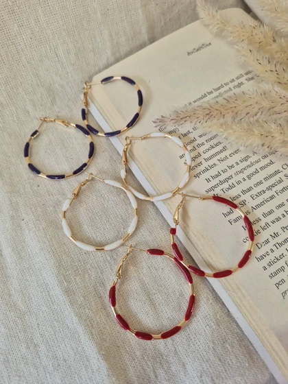 گوشثاره مینا کاری حلقه‌ای