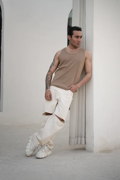 رکابی تنک تاپ ساده کوپ آیسان اسلامی نسکافه ای