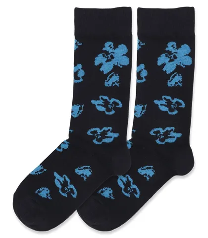 جوراب ساق‌دار Ropapa روپاپا طرح گل بنفشه