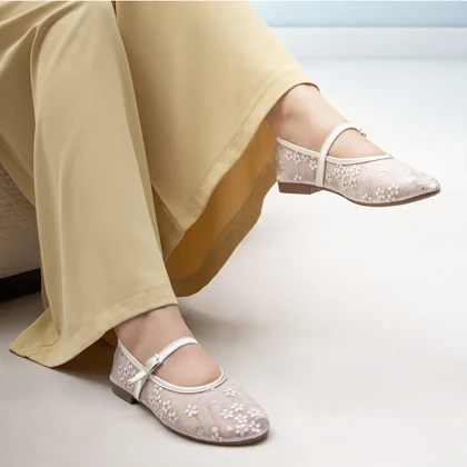 کالج گل‌دار توری مدل بابونه_سفید کد 1979