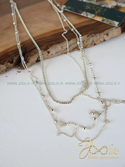 رومانتویی گردنبند زنانه سه لاین کد N3148