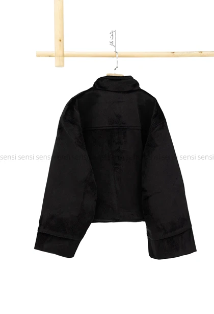 کراپ کت جلو زیپ پوست کد1005195