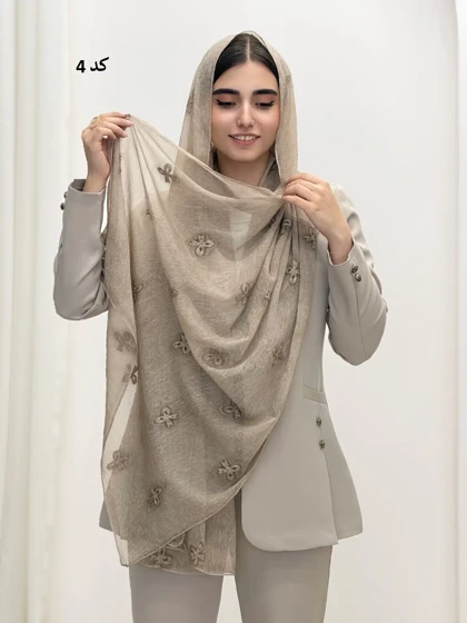 6888-شال گلدوزی پاپیون