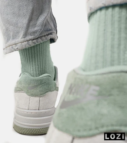 کفش کتانی بزرگ پا طوسی سبز NIKE AIR FORCE مدل 4423