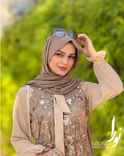 پیراهن مبینا (مشکی و نسکافه ای)