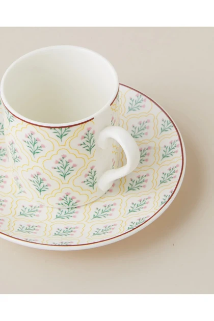 فنجان قهوه 6 نفره English Home مدل Flora New بون چاینا - چندرنگ