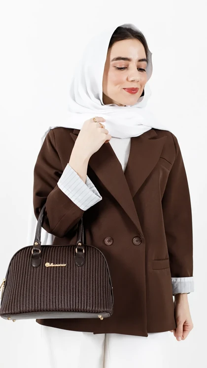 کت دو دکمه آستین راه راه