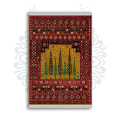 *جدید* فرشینه از جنس پارچه شانل مخمل ترک طرح فانتزی برند دفه کد 841