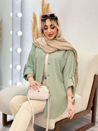 شومیز کراش دو جیب جلو دکمه