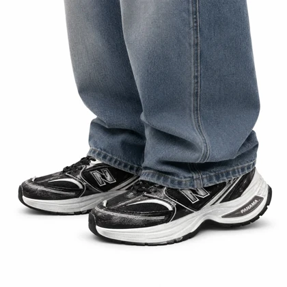 کفش کتانی مردانه مدل نیوبالانس کاستوم شده مشکی سفید New Balance
