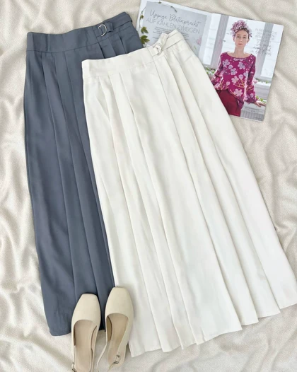 دامن جلو پیلی کرپ کد 5119