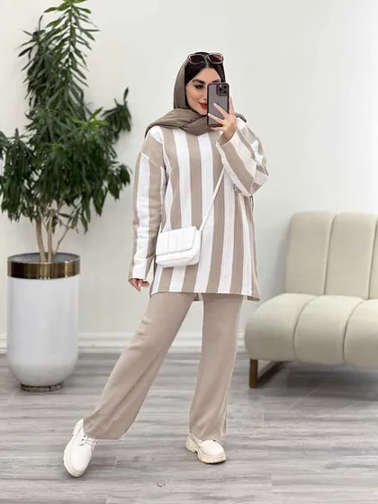 ست بافت راه راه مهناز