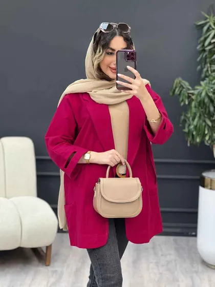 مانتو سر آستین چاک جیب نما