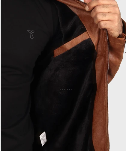 کت چرم مردانه ساده 8822